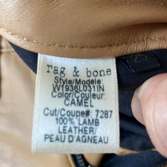 Neiman Marcus Brand  Rag and Bone Used Camel Leather Shorts - Picture 5 of 8